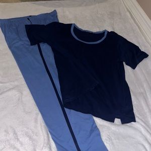 Light blue elastic band pajama set size 1X worn twice